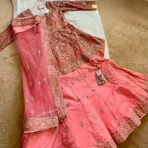 Peach Pakistani Indian Bridal Dress